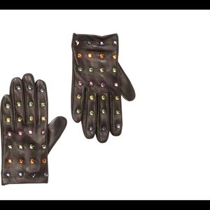 The kate spade new york Embellished Leather Gloves